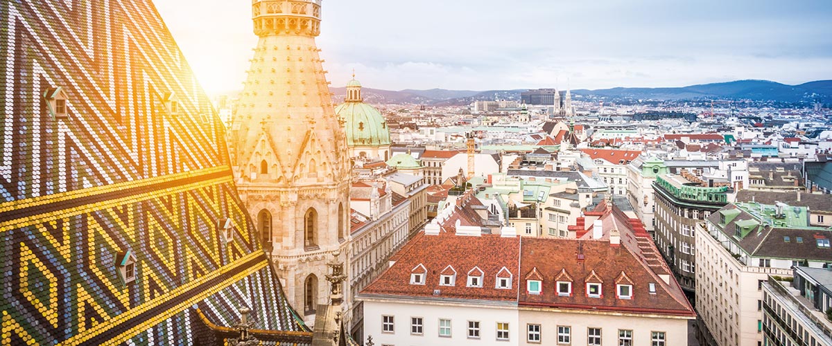 A view over the rooftops of Vienna, Austria
